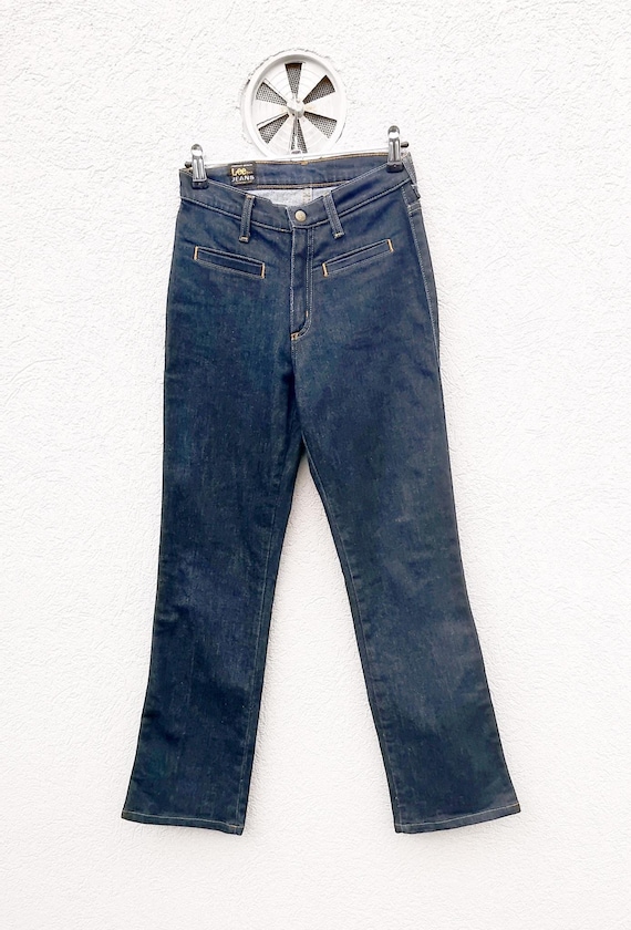 パンツ 70s Lee flare denim pants indigo blue Lee Welt-pocket Flare Jeans – Indigo Blue Stretch Denim - Vintage