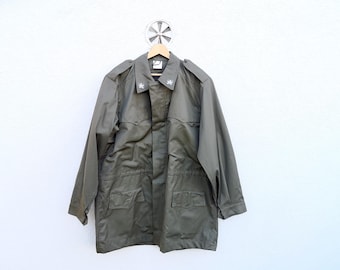 Vintage 90er Jahre Italienische Armee Jacke Oliv Grün Größe 54L : Military Surplus