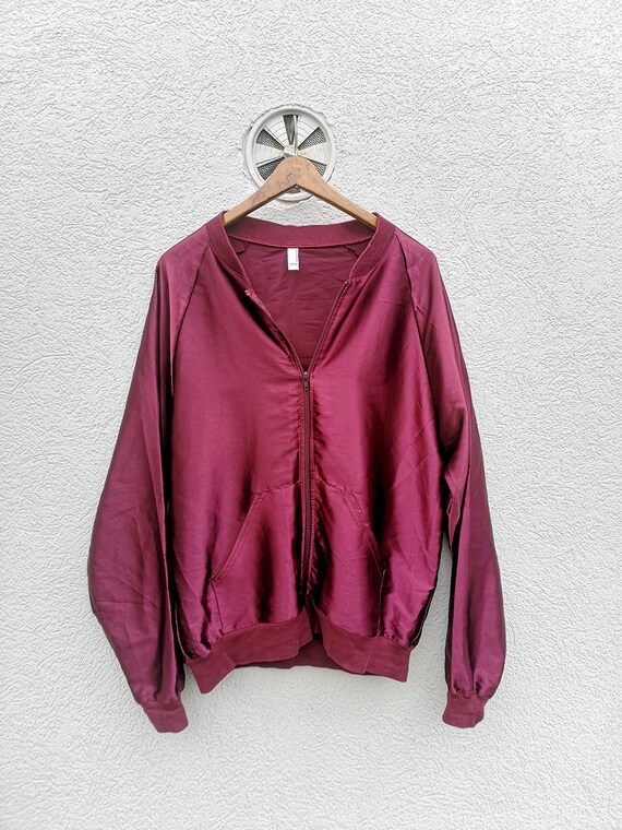 Burgundy Red   Bomber jacket size Large -   AMERI… - image 2