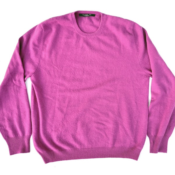 Pure Cashmere Pink Jumper Tollegno 1900 Men's  size XL | Fine Knit Kaschmir Sweater - Luxury Knitwear