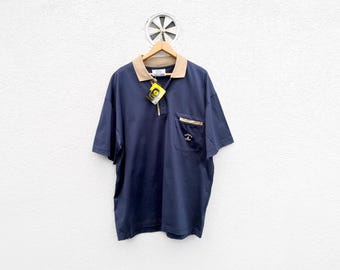 Vintage 90s Navigare Sailing Polo Shirt - Navy Blue , Golf Tee