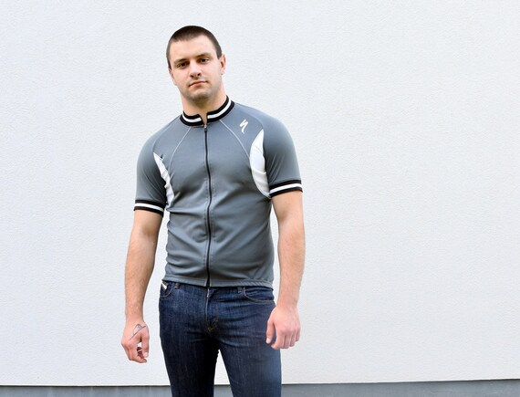 90s Color Block Sport Tshirt Men Cycling Top SPORTFUL Zip Up Rave Tshirt Large