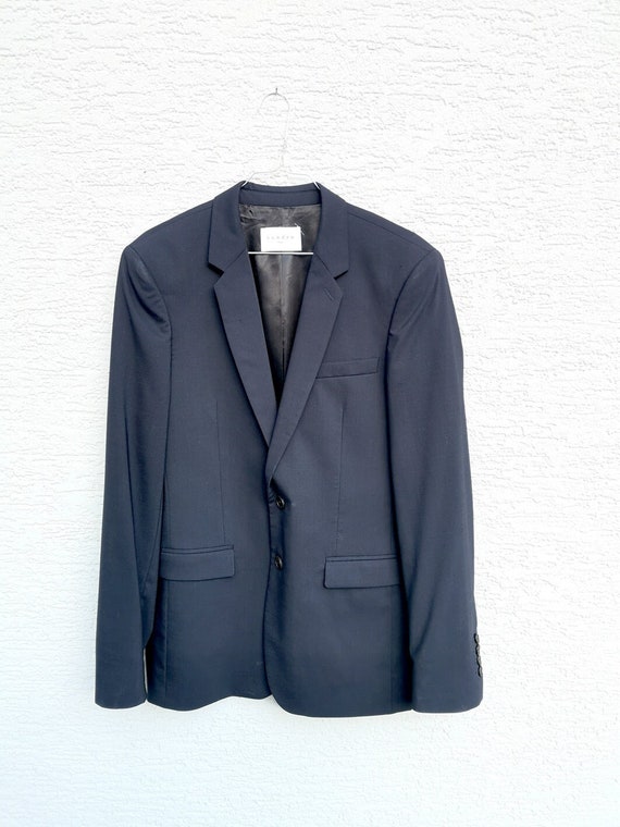 Blazer bleu Sandro Paris Laine Super 100 s Taille 48 homme Deux boutons Veste de costume droite Etsy France
