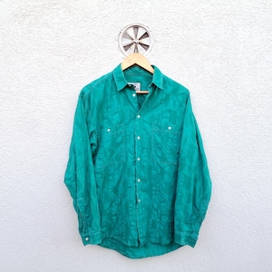 Vintage 90s Italian Hipster Funky Print Shirt – Mens  Monochrome Long Sleeve Retro Top