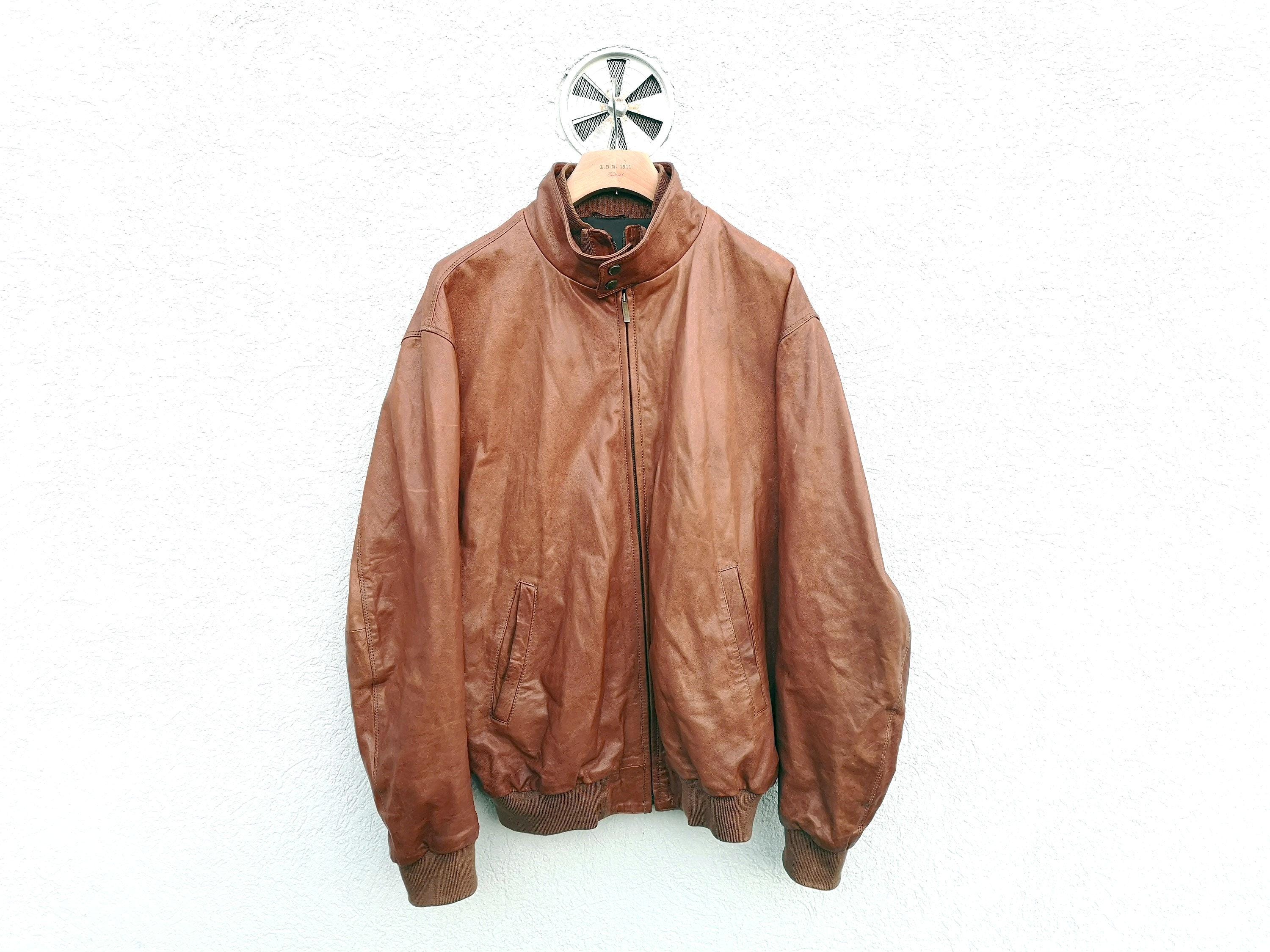 FRATELLI ROSSETTI レザージャケット 54 2XL Vintage Fratelli Rossetti Nappa Leather Bomber in Cognac Brown 58