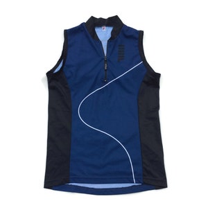 Vintage 90&#39;s FILA Blue Tank  Medium,   1/4 Zip  Jersey Top , Sleeveless T-shirt  , Womens  Activewear