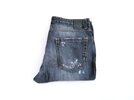 Jeans strappati grigi K.Mommoo da uomo slim gamba affusolata taglia 33'' -  Etsy Italia