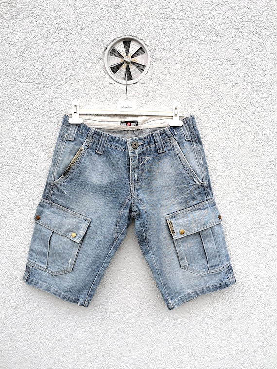 Vintage 90s Hip Hop Style Men s Denim Cargo Shorts Size 31