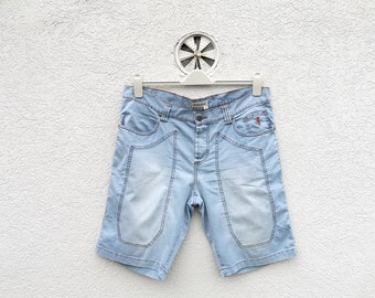 Vintage Jeckerson Denim Bermuda Shorts XL: Distressed Blue Hip Hop Style