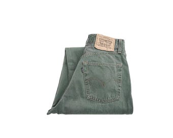 ヴィンテージ リーバイス 501 ジーンズ：フォレストグリーンデニム