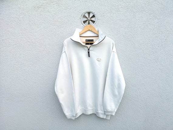 Vintage CHAMPION XL Sport Sweatshirt – White Quarter Zip