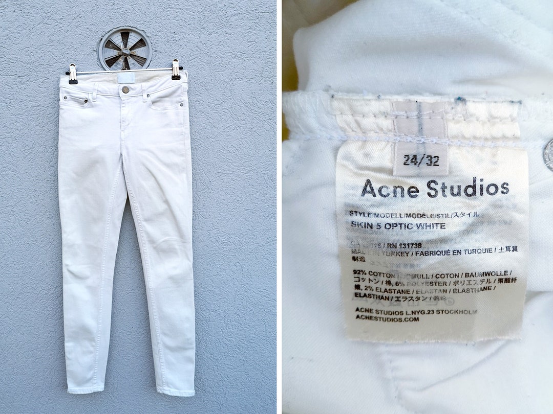 White Skinny Jeans Womens Acne Studios Skin 5 Optic White - Etsy