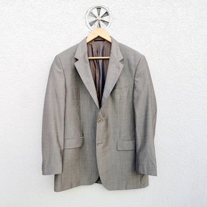 Vintage Bayard 1925 Wool & Mohair Speckled Grey Men&#39;s Blazer - Size 54 - Classic Suit Jacket