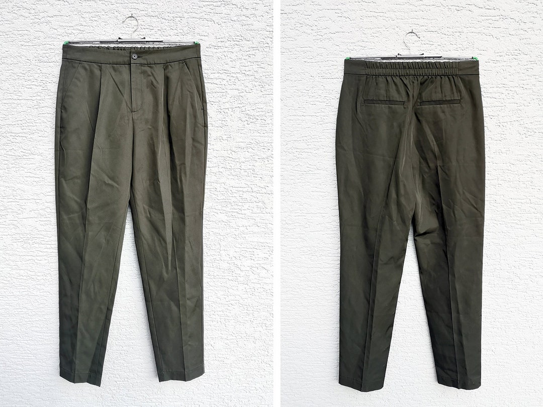 Women's Army Style Olive Green Pants Tapered Fit Etsy