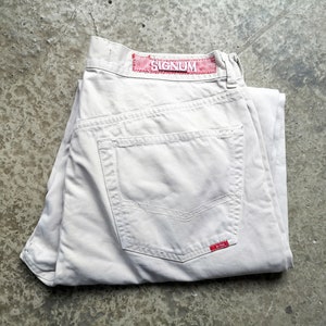 Vintage SIGNUM Chino Pants -36 - Loose Fit ,High Waist, Ecru Beige,Casual  Cotton Trousers Made in Italy - Vintage Workwear