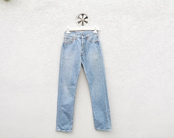 Vintage Levis 501 Vintage W26 L34 Stonewash Blue  Denim Jeans