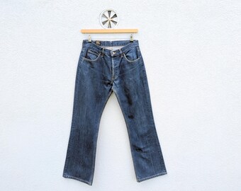 2001 Lee Denver Indigo Blue Jeans - Vintage Cowboy Flare Denim W30 L32