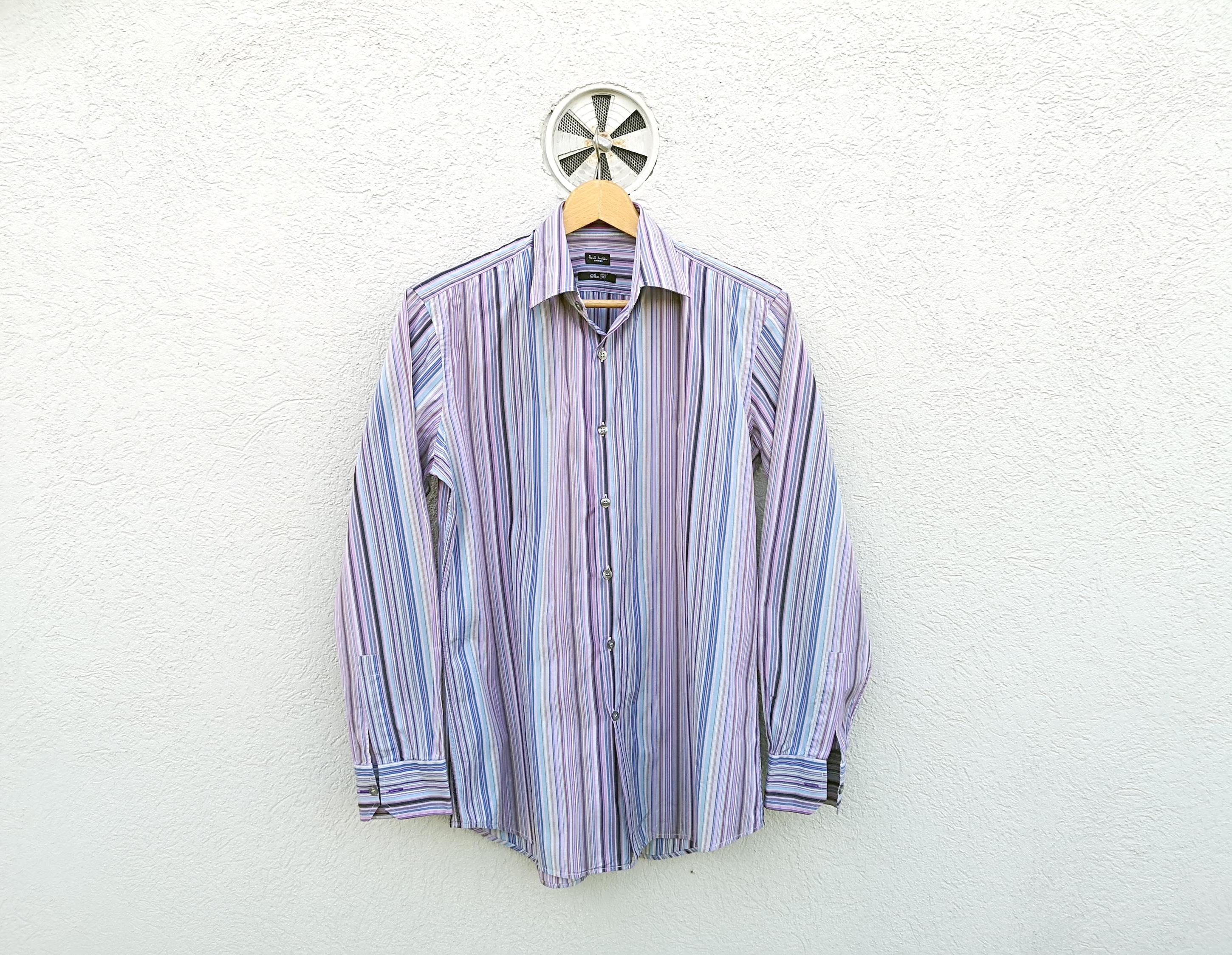 Multi-stripe Paul Smith Cotton Shirt, 1990s Vintage Tailored Top 