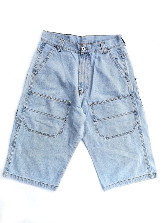 Vintage Light Blue Denim Carpenter Shorts – Mens W30 Baggy 90s