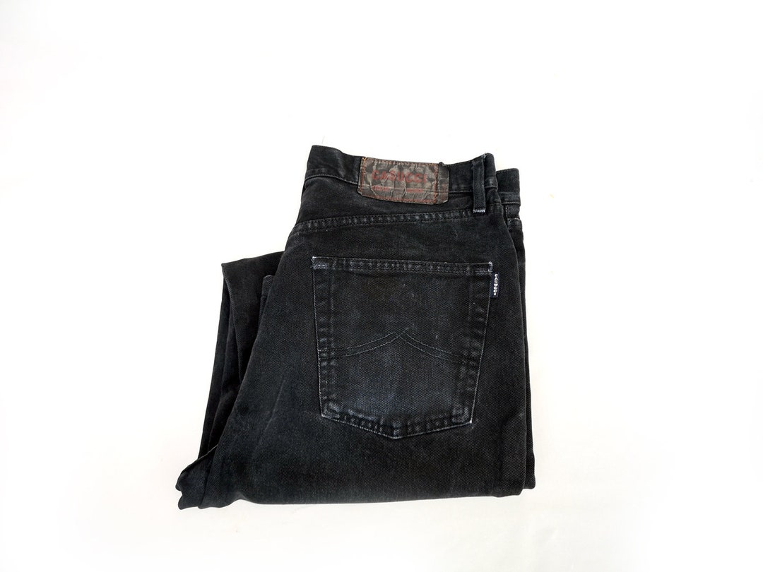 Vintage CASUCCI 405 Mens Black Jeans Loose Fit Straight Leg Size I 50
