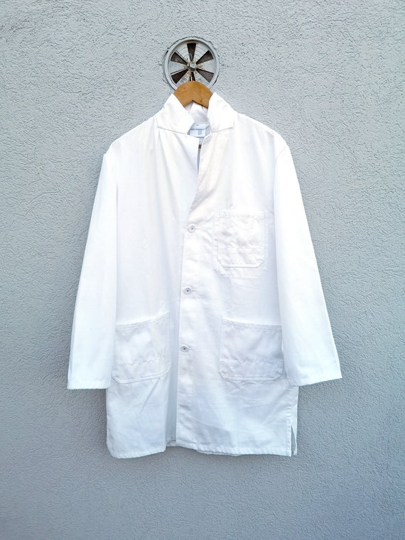 Classic White Medical Overcoat Vintage Men's Sanfor… Gem