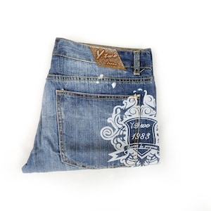 Vintage 90s Women&#39;s Hip Hop Jeans,  Straight Leg, Distressed Denim,Hip Hop Pants for Her