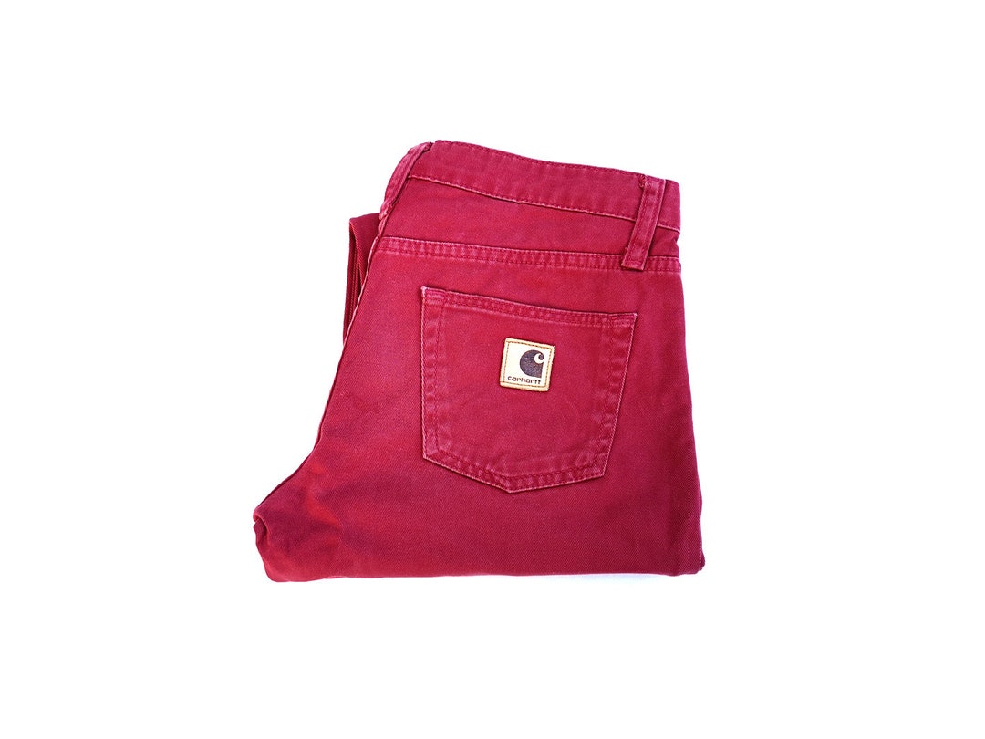 CARHARTT Rebel Jeans Mens Red Denim Pants Slim Fit. Size W26 L32 Etsy