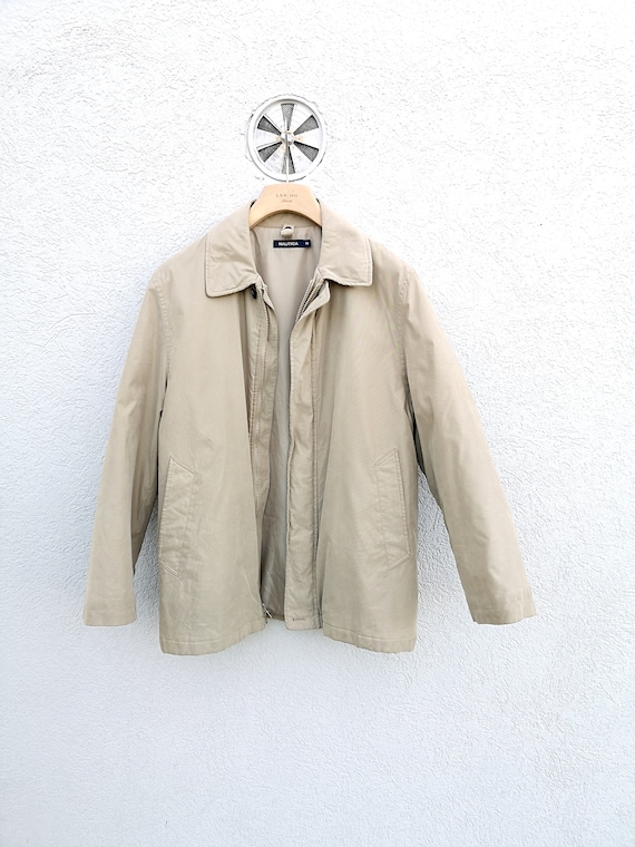 NAUTICA Beige Jacket Men's Size Medium - Vintage Workwear