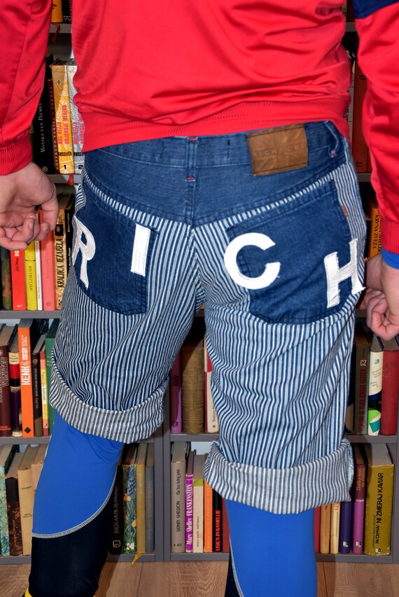90s RICHMOND Denim Shorts Men Blue 
