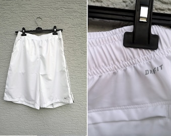 Retro Nike Hip Hop Style White Basketball Shorts   Size XL | Vintage Sportswear