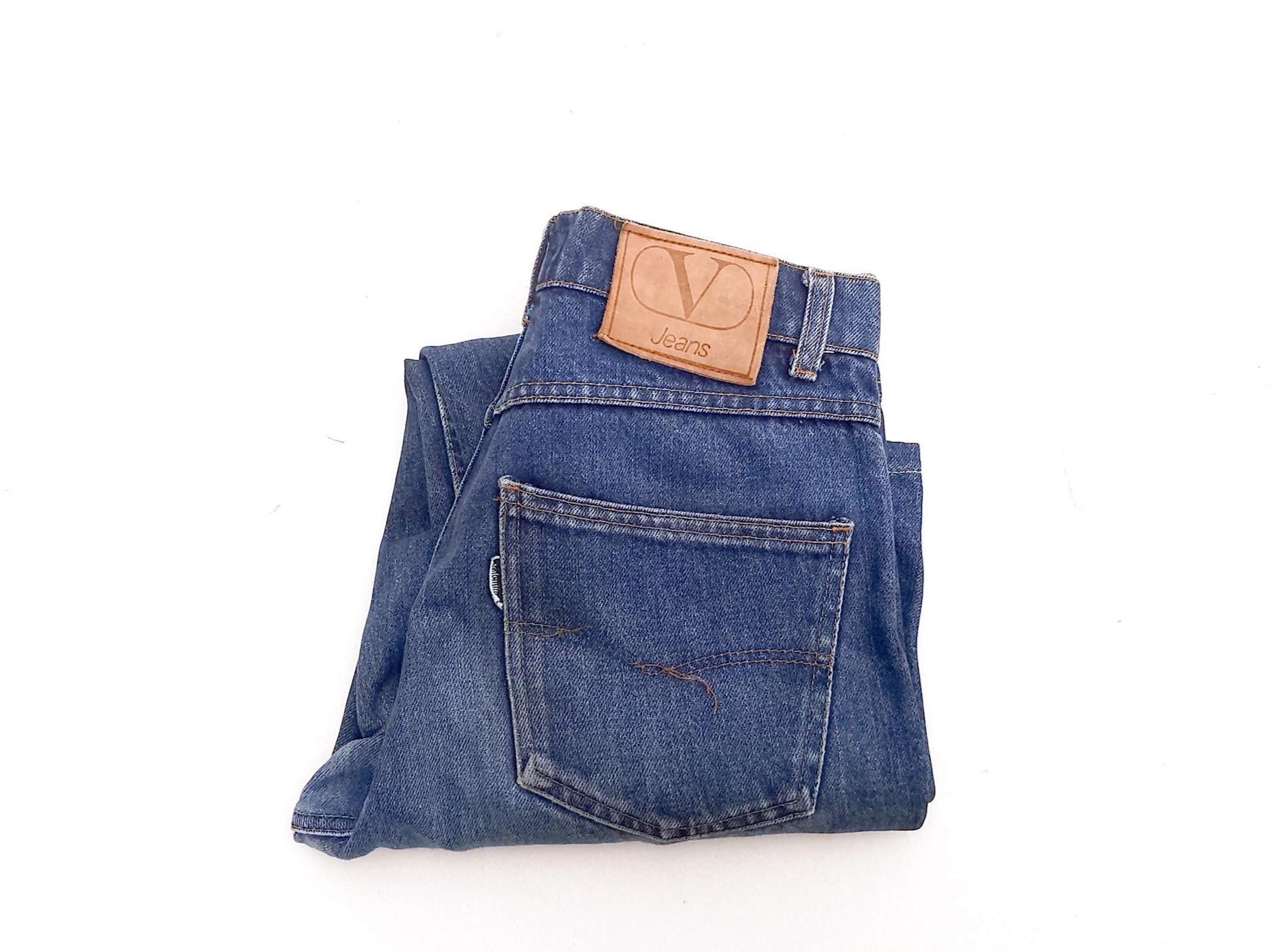 Rare Vintage Valentino Jeans : Carrot-fit , Dark Blue Denim - Etsy