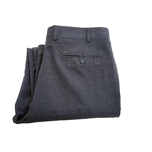 Vintage Boggi Gray Wool Dress Pants: Men&#39;s Pleated Suit Trousers, Made in Italy