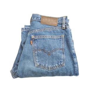 Rare Vintage Levi’s orange tab 881 stonewashed blue denim jeans  made in USA