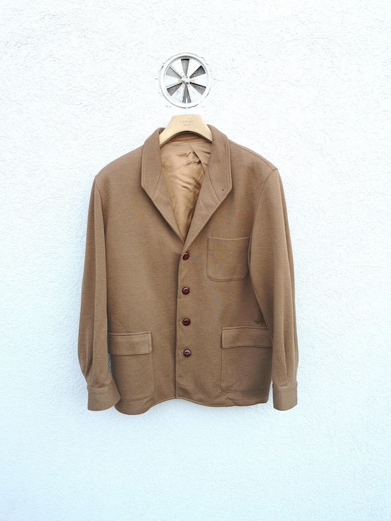 Emidio Tucci Sport Coat, Beige Caramel Wool Blend Blazer, El Corte