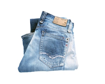Vaqueros desgastados vintage Replay – Denim blanqueado W30 L34