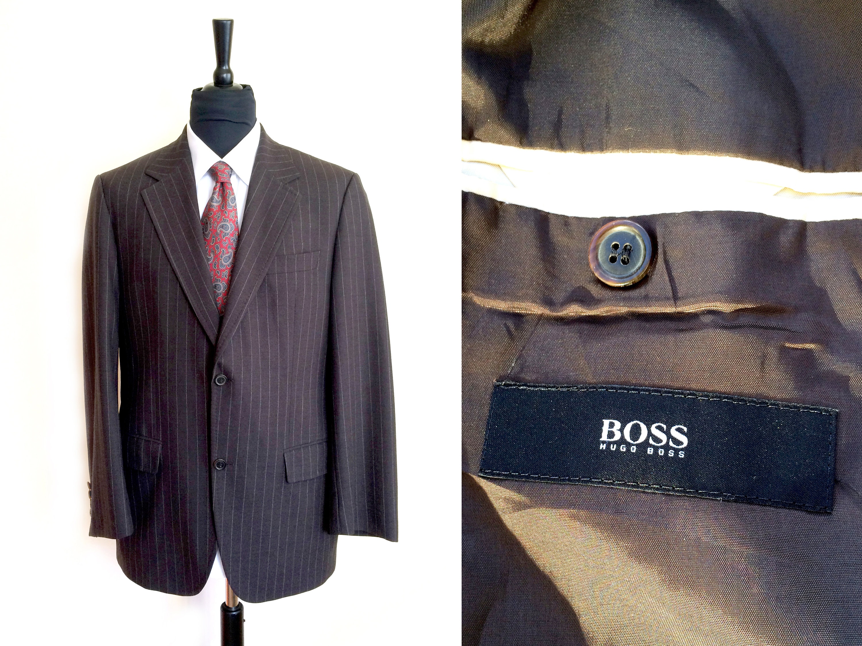 BOSS - Regular-fit, wool-blend pinstriped blazer