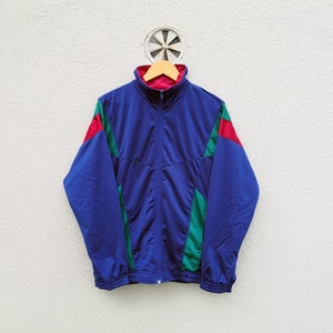 Vintage 80s C&A Rave Track Jacket- Colour Block , Geometric Pattern  ,Men&#39;s  Size Medium - 48/50