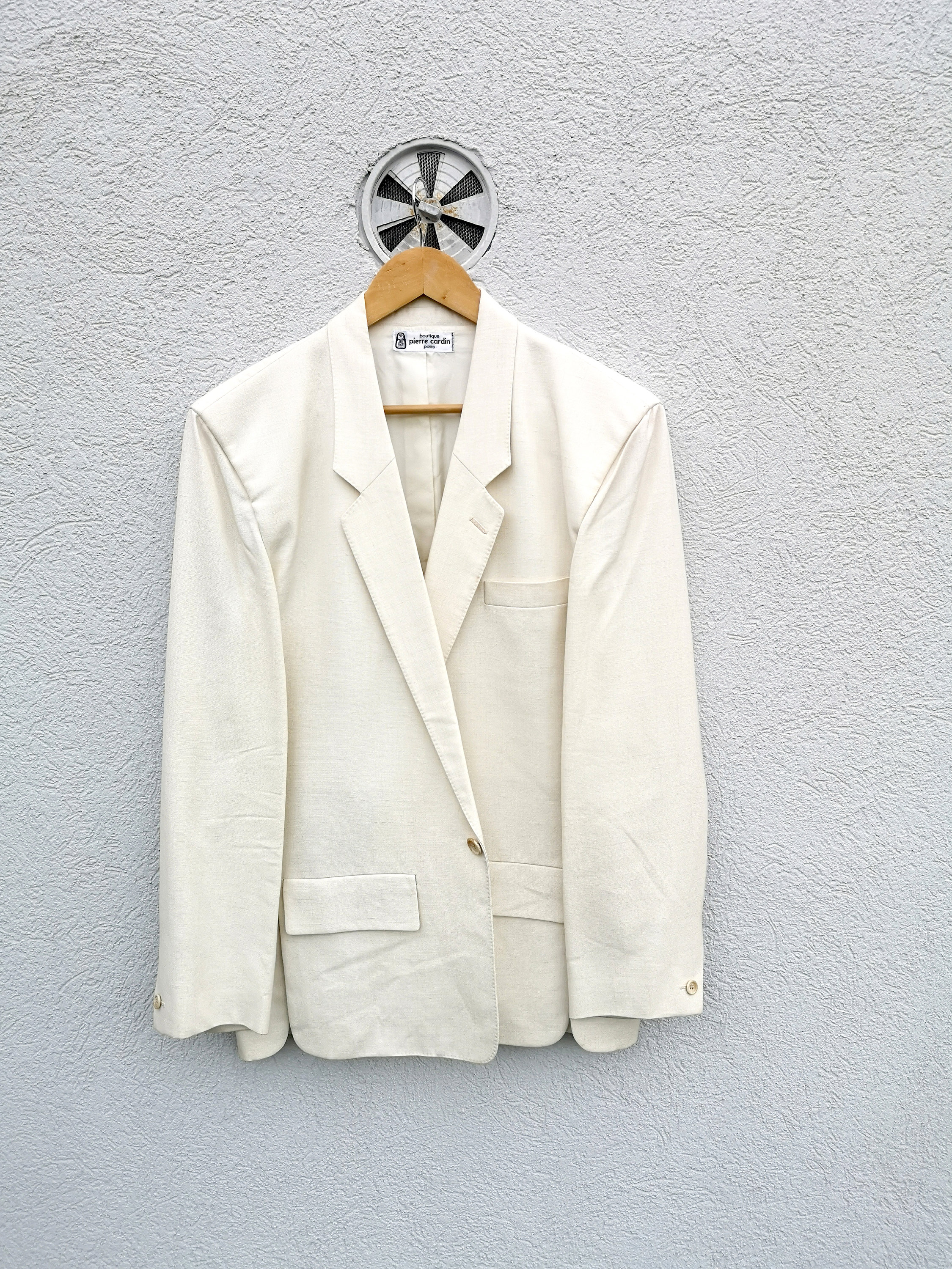 70s 80s Pierre Cardin 刺繍入り ヴィンテージ タキシード Vintage 70s Pierre Cardin Suit - Cream White Linen Made in France