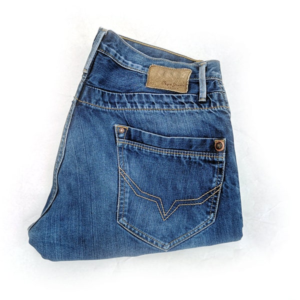 Vtng 90s  PEPE JEANS  Jeans - Dark Blue ,Regular Fit, Straight leg  size 36x34