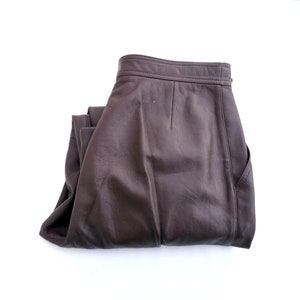 Vintage 80s Brown Leather Pants: Vera Pelle Italian Trousers W34