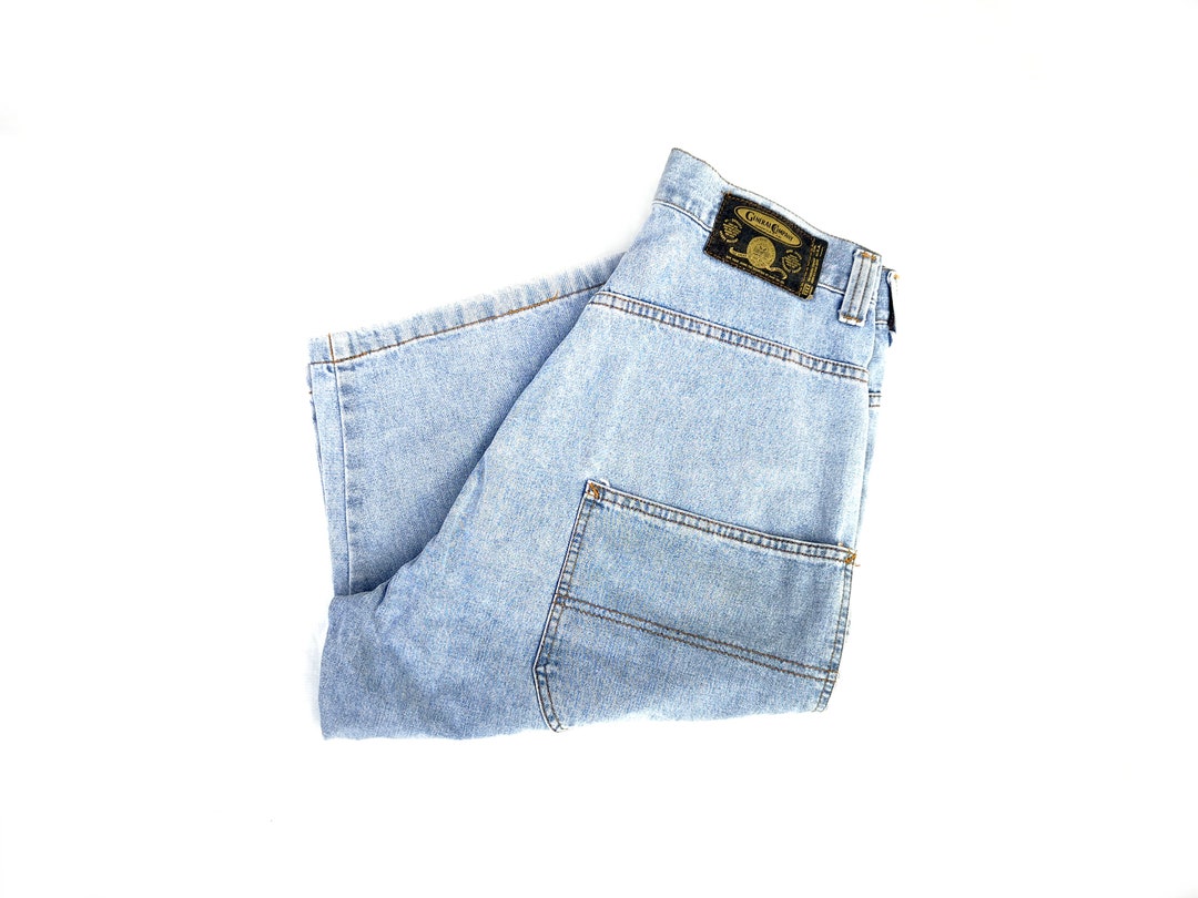 Retro style paint baggy denim shorts for men
