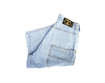 Vintage des années 80 et 90 pour hommes Baggy Denim Shorts Hip Hop Style Oldschool Jeans pantalon taille 32/Medium