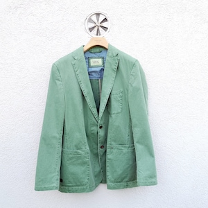Men's Camel Active Sport Coat - Green Jacket  Size 52 Cotton Blend