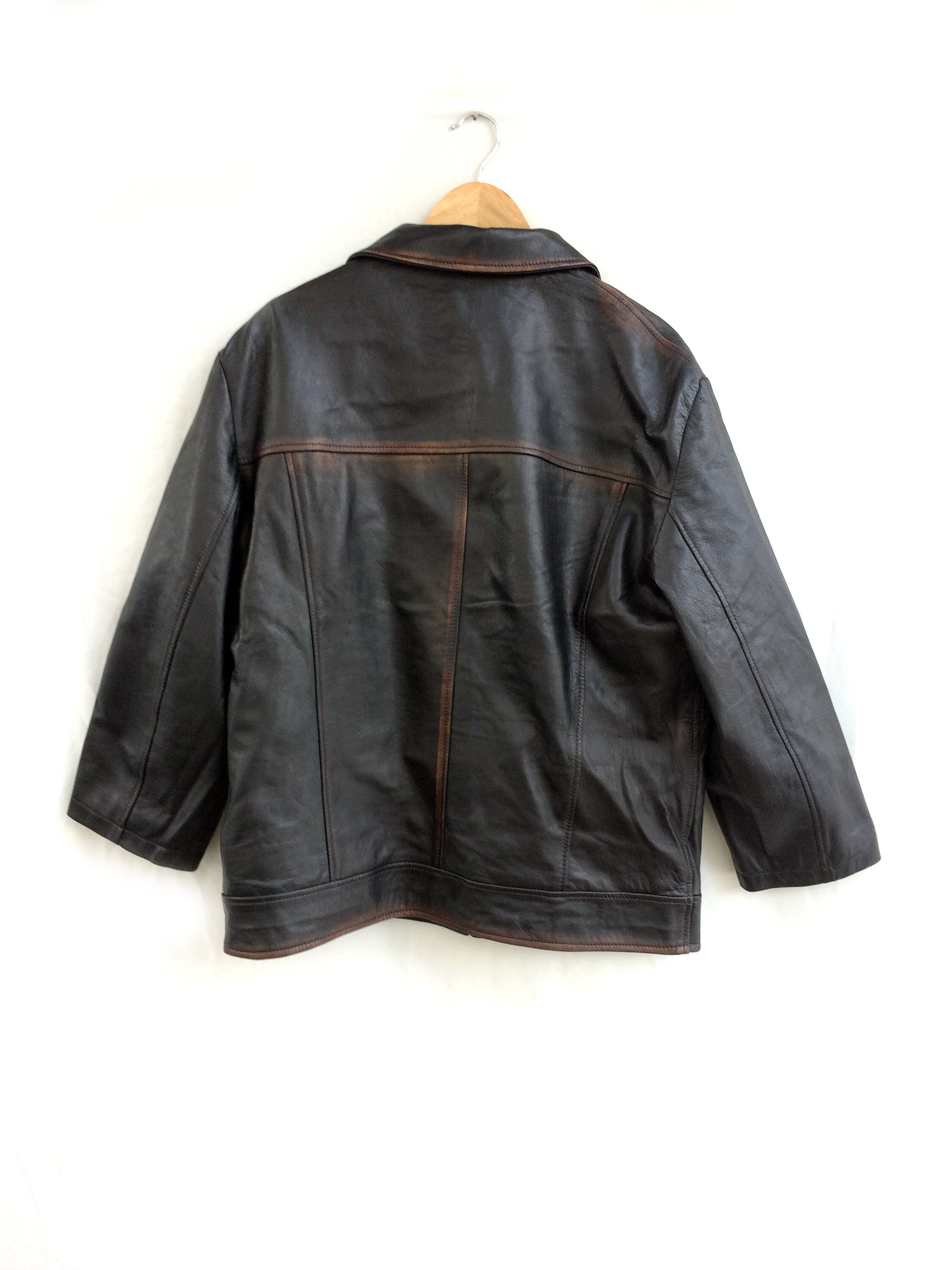 Vintage 90’s genuine leather brown jacket