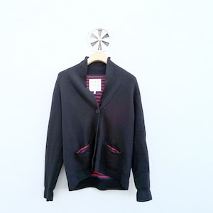 Pure Wool Cardigan for Women  -  Aubin & Wills  Dark Blue Knit jacket size Large
