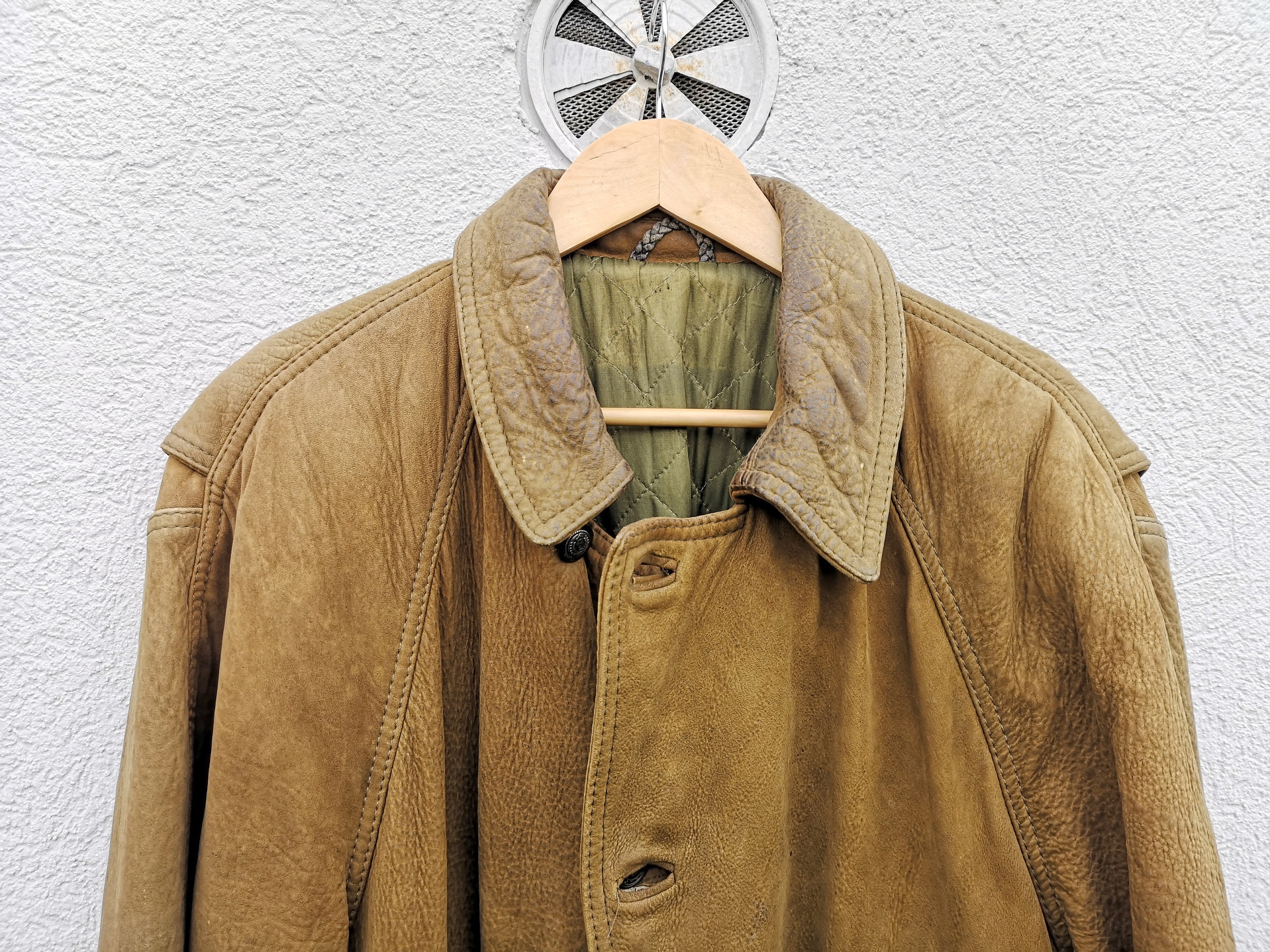 80年代風ヴィンテージ風スエードレザージャケット - Vera Pelle ウール