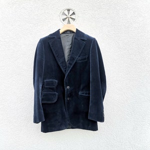 Blue Velvet Blazer  Consul Skandinavsk Design Vintage 1970s  Elegant Sport Coat Jacket