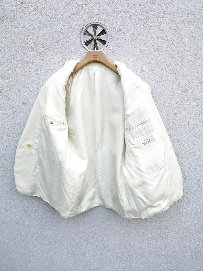 Blazer vintage en laine blanc crème Roy Robson fabriqué en Allemagne de l'Ouest Costume de mariage pour homme et veste de smoking pour le marié image 3
