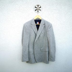 Pierre Cardin Vintage Grey Wool Sport Coat – Men&#39;s Size 52 – Classic Blazer Jacket