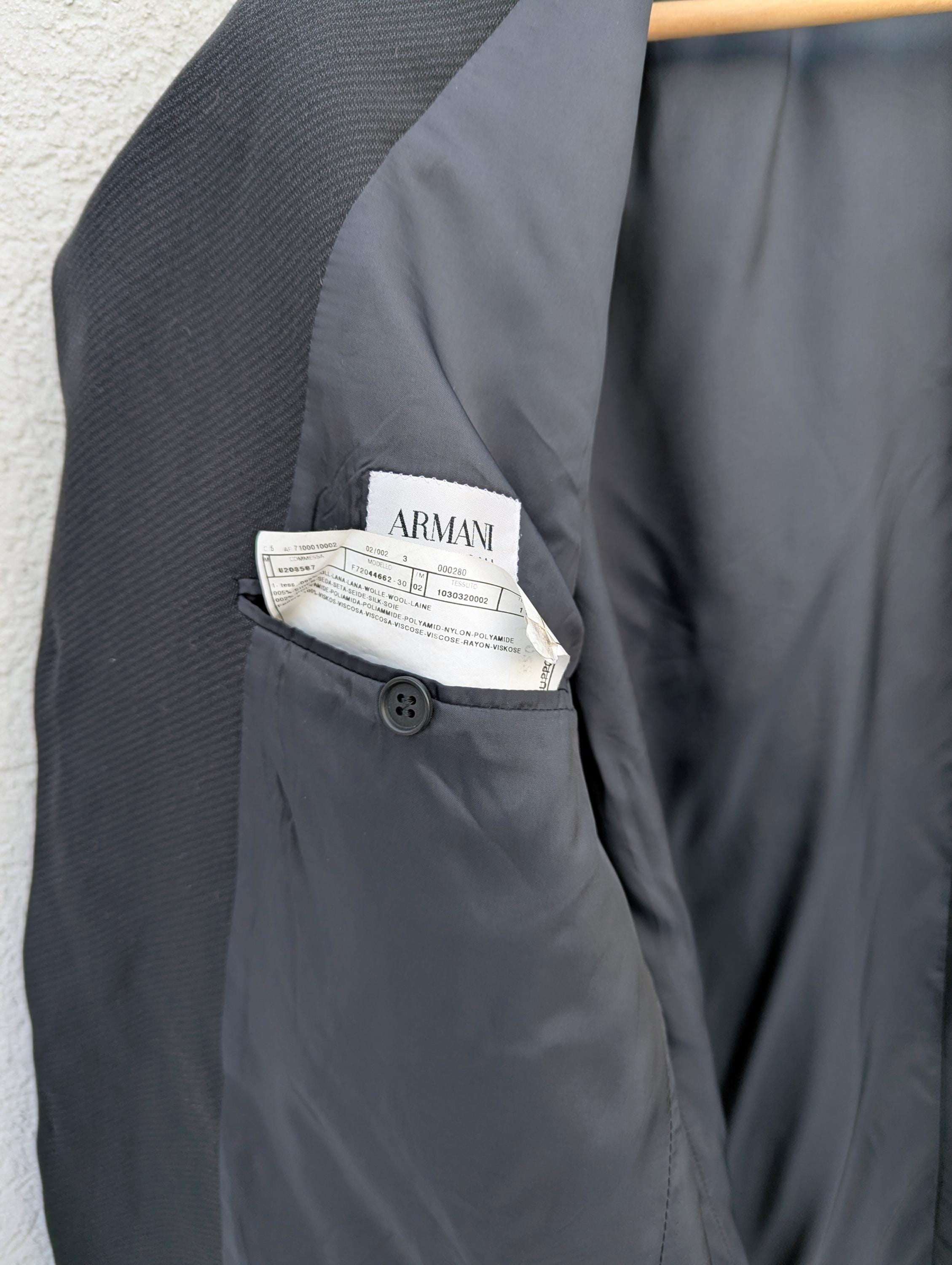 Vintage Armani Collezioni Silk Wool Micro Herringbone Blazer
